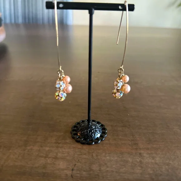 Cache Golden Rhinestone Earrings - Picture 1 of 6